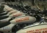 “生死时速”印度医院启用摩托救护车