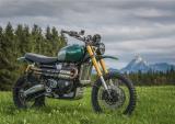 盖·马丁和007同时骑上凯旋1200 Scrambler