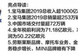宝马集团公布2019年财报 总收入首度过千亿欧元