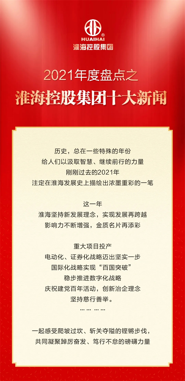 淮海控股集團2021年十大新聞
