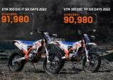 KTM发布2022款300EXC TPI/350EXC-F 90980元起