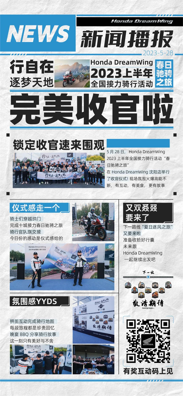 Honda首條騎行路線“春日馳騁之旅”完美收官