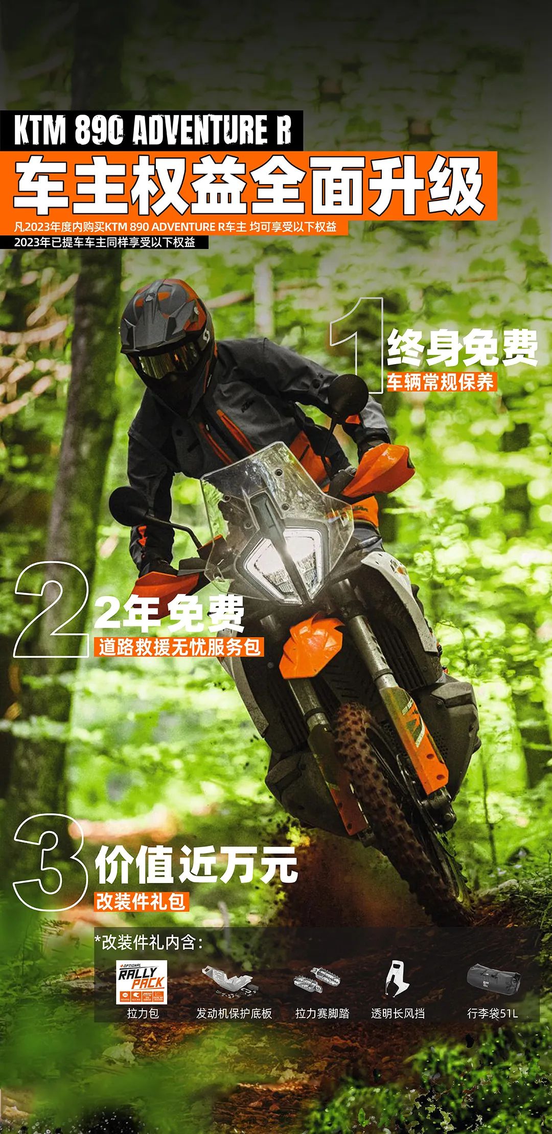 KTM 890 ADVENTURE R車主權益全面升級