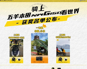 五羊本田骑上NWG150看世界征集大赛，获奖名单公布